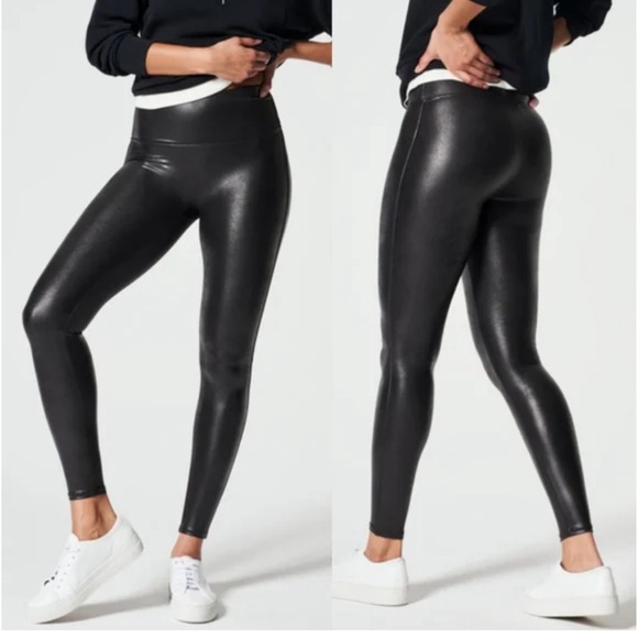 Faux Leather Fleece-Lined Leggings - Picture 1 of 3